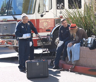 Fire fighters training with Gillian Hamilton on dementia behavior