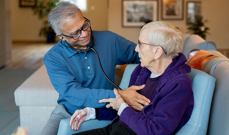 Doctor with patient