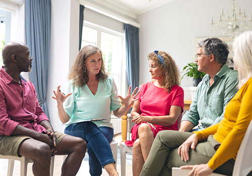 Support Group talking in a circle