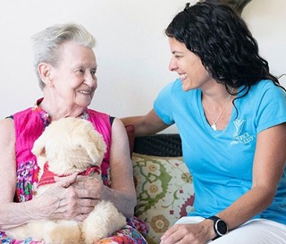 Michelle Bales with patient Janet Evans