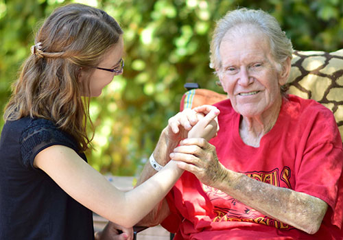 ASU student with male dementia patient