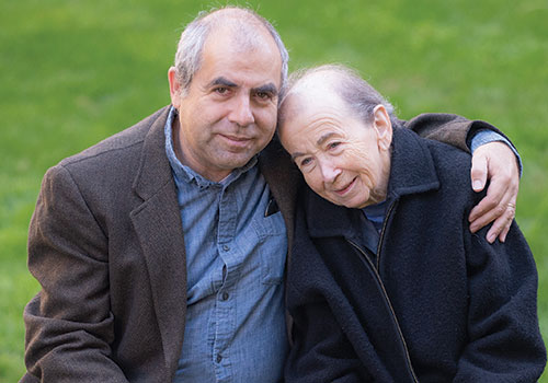 Couple hugging