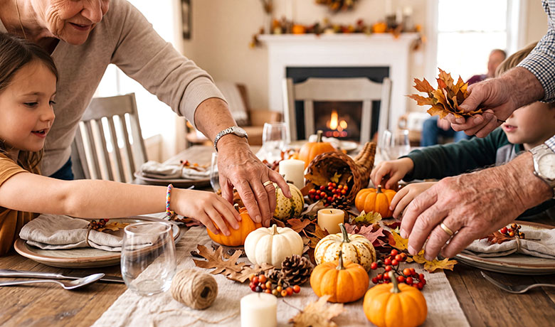 Family at Thanksgiving table