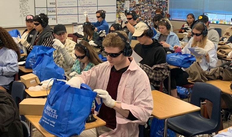 Seniors at Arcadia High School students taking a class